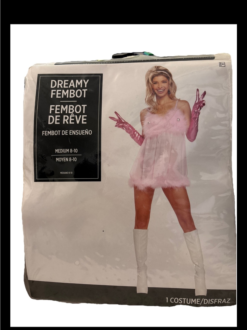 Forplay Pajama Set Women’s Medium Pink Chiffon Fur Trim Babydoll Costume Glitter